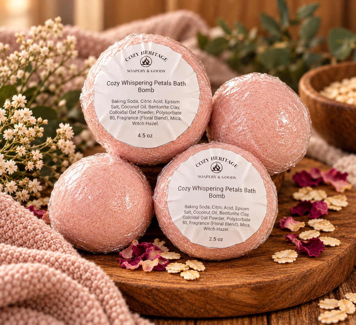 Cozy Whispering Petals Bath Bomb